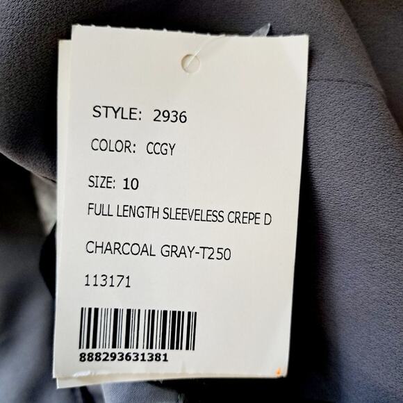 Dessy Collection 2936 Full Length Sleeveless Crepe Dress - Picture 4 of 11